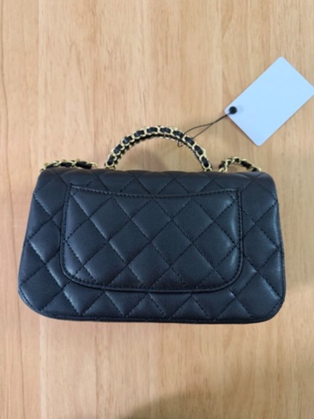 Luxury 25B Mini CF Flap Bag Black Caviar Leather with Gold-Tone Hardware - Picture 7 of 10